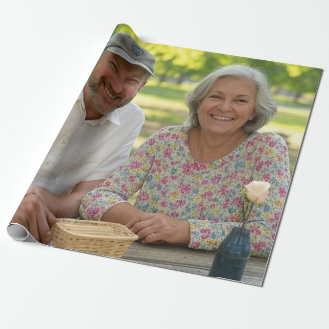 Add Retired Photo Customize Wrapping Paper (Unrolled)
