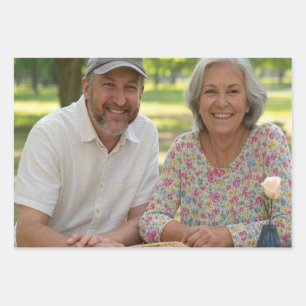 Add Retired Photo Customize Wrapping Paper Sheets