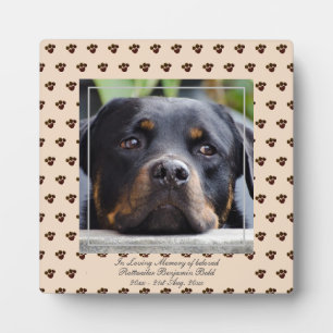 Add Rottweiler Photo Name Pet Memorial Keepsake Plaque