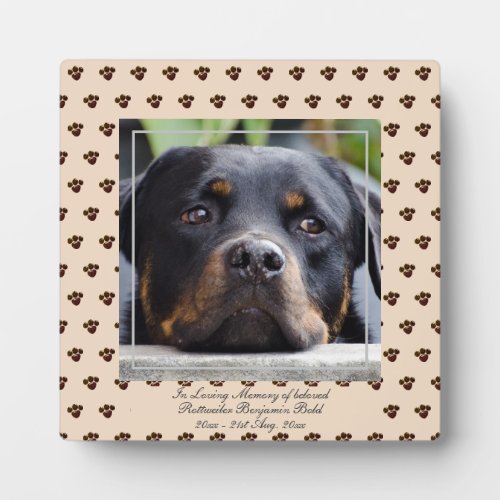 Add Rottweiler Photo Name Pet Memorial Keepsake Plaque