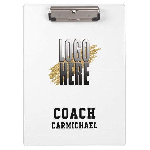 Add School Club Logo White Coach  Clipboard