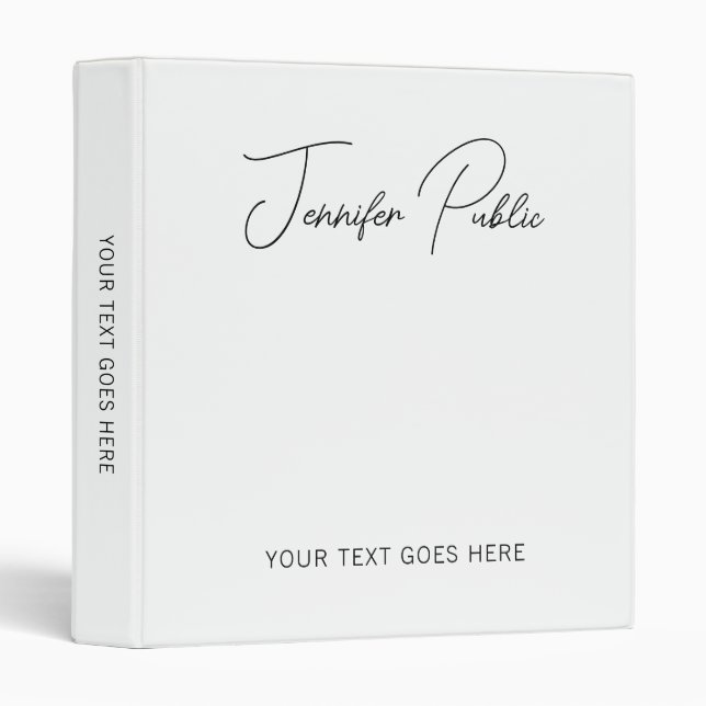 Add Script Name Text Logo Here Elegant 3 Ring Binder (Front/Spine)