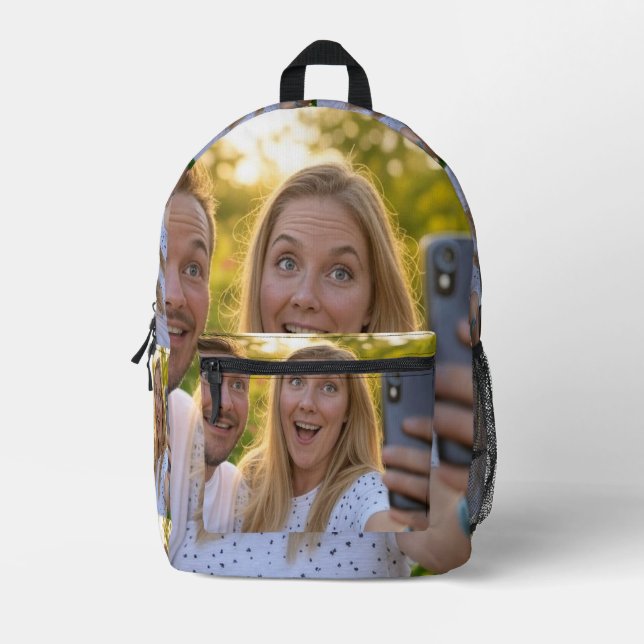 Add Selfie Customize Printed Backpack (Front)