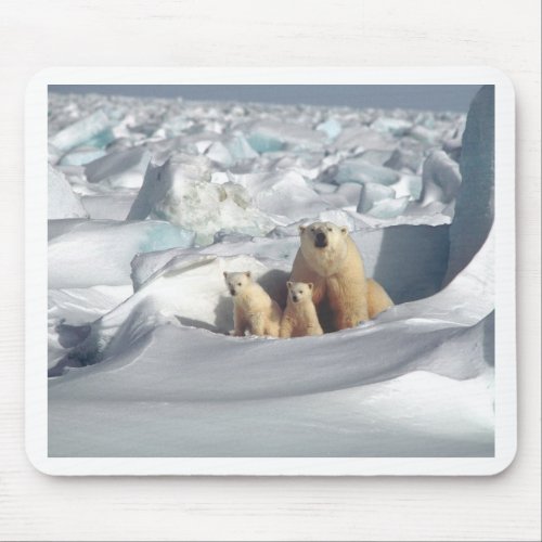 Add SLOGAN to Save Arctic Polar Bears Planet Ice Mouse Pad