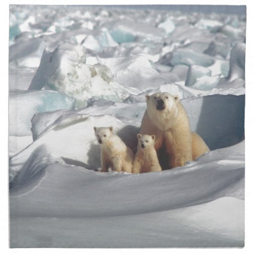 Add SLOGAN to Save Arctic Polar Bears Planet Ice Napkin