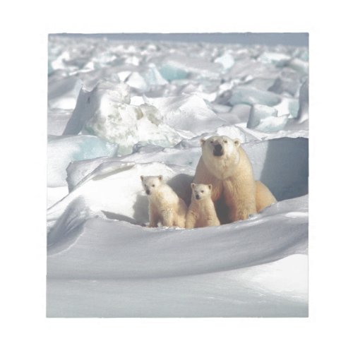 Add SLOGAN to Save Arctic Polar Bears Planet Ice Notepad