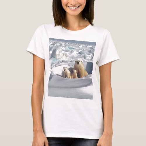 Add SLOGAN to Save Arctic Polar Bears Planet Ice T_Shirt