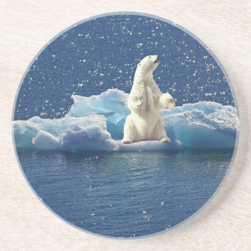Add SLOGAN to Save Polar Bears Arctic Planet Ice Drink Coaster