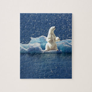 Add SLOGAN to Save Polar Bears Arctic Planet Ice Jigsaw Puzzle