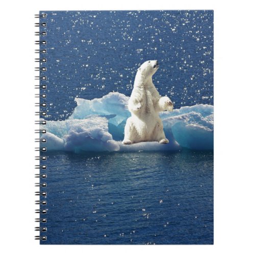 Add SLOGAN to Save Polar Bears Arctic Planet Ice Notebook