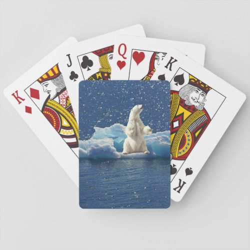 Add SLOGAN to Save Polar Bears Arctic Planet Ice Playing Cards