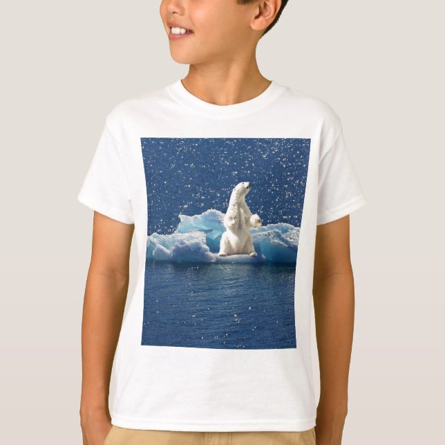Add SLOGAN to Save Polar Bears Arctic Planet Ice T-Shirt (Front)