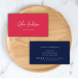 Add Social Media Script Custom Color Minimalist Business Card