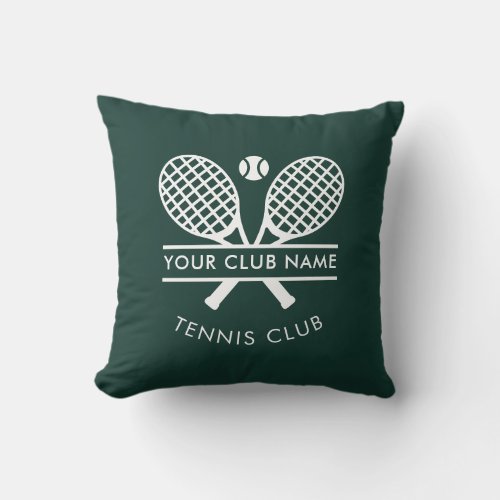Add Sports Club Name Tennis Sports Green Any Color Throw Pillow