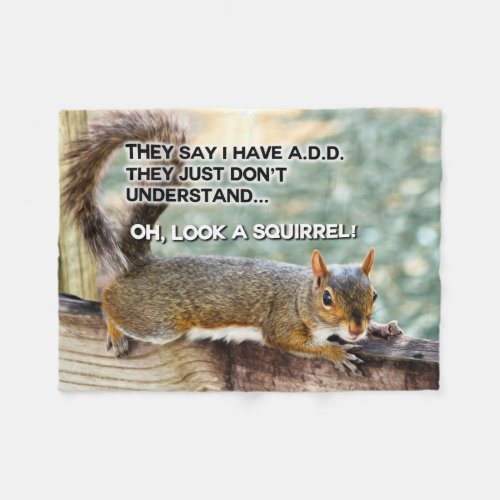 ADD Squirrel Photo Fleece Blanket