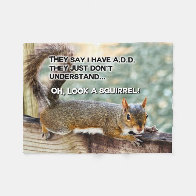 ADD Squirrel Photo Fleece Blanket (Front (Horizontal))