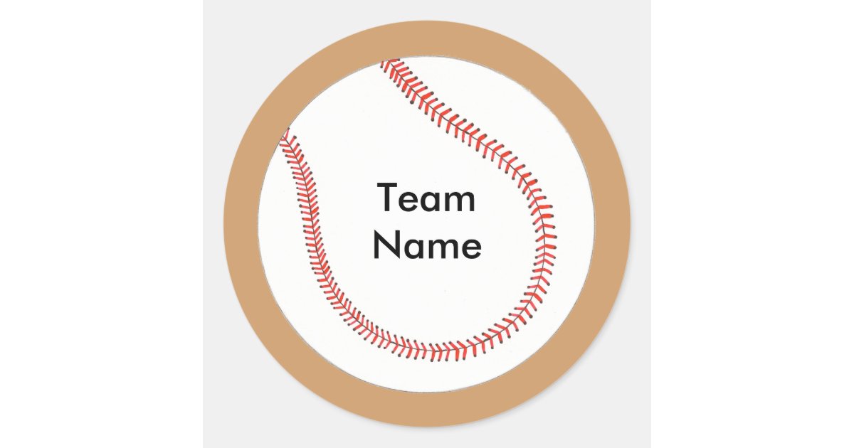 Add Team Name Baseball Stickers