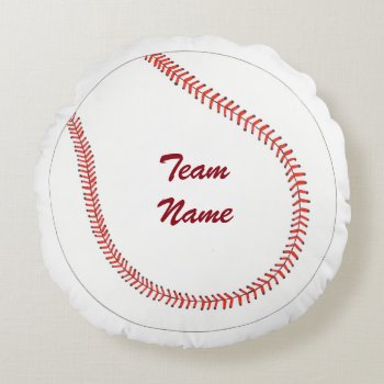 Add Team Name Custom Baseball Pillows by Cherylsart at Zazzle