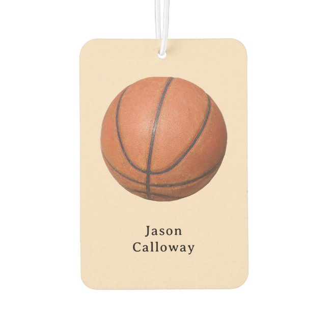 Add Team Name or Person's Name Basketball Air Freshener (Back)