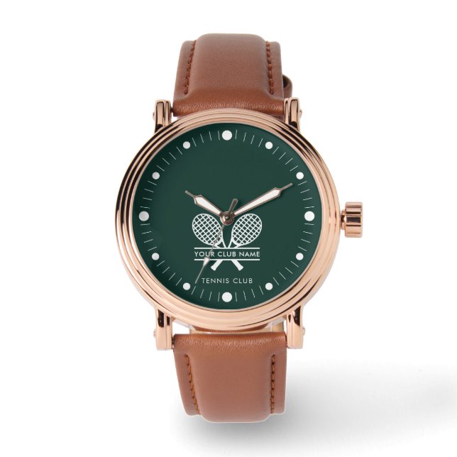 Add Tennis Club Coach and Team Players Custom Watch (Front)
