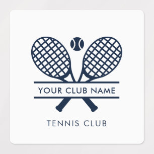 Add Tennis Club Name Custom Minimalist Sports Labels