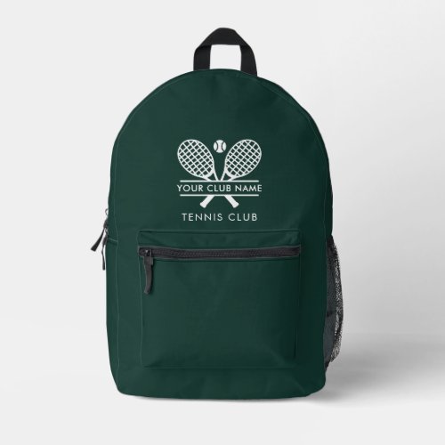 Add Tennis Club Name Green Team Swag Custom Printed Backpack