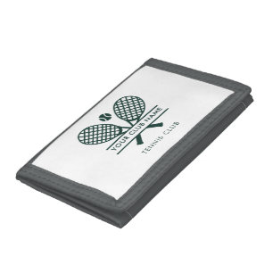 Add Tennis Club Name Lawn Sports Team Green Tri-fold Wallet