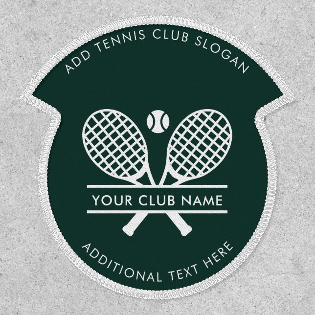 Add Tennis Club Name Team Players DIY Green Patch (Front)