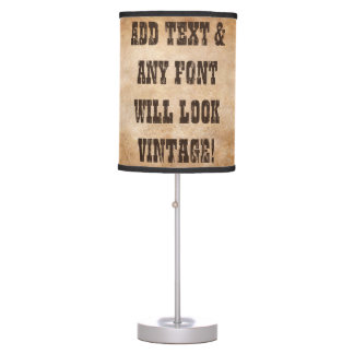 Add text and ANY font will look vintage! Table Lamp