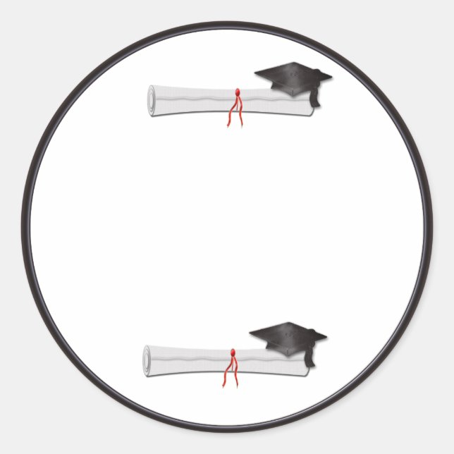 Add Text Black Graduation Sticker (Front)