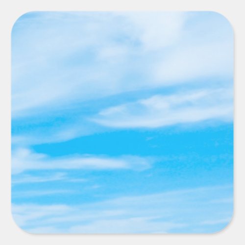 Add Text Blue Sky Clouds Nature Template Square Square Sticker