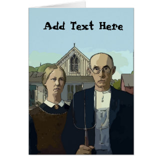 Add Text Comical Art, American Gothic
