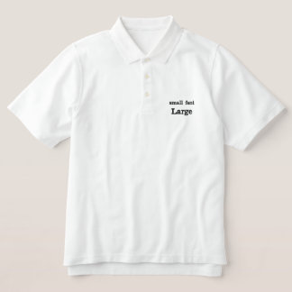 Add text, create your own embroidered shirt. polo shirt