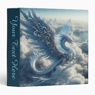 Add Text Dragon Surrounded by Clouds 3 Ring Binder