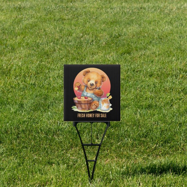 add text fresh honey bear vendors sign (Insitu)