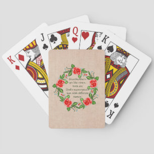 Add Text, Grandmothers Like Roses, Floral Grandma Poker Cards