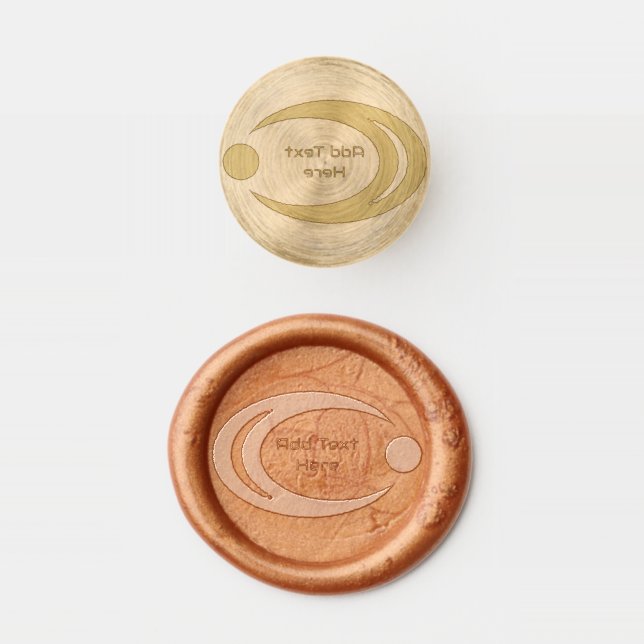 Add Text Here Coffee Gold Impression Stationery Wax Seal Stamp (Stamped)