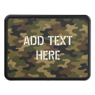 ADD TEXT HERE Green Military Camo Hitch Cover