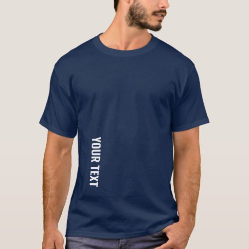 Add Text Here Modern Template Mens Navy Blue T_Shirt
