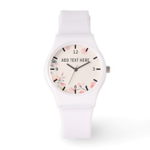 ADD TEXT HERE Pink Floral Watch