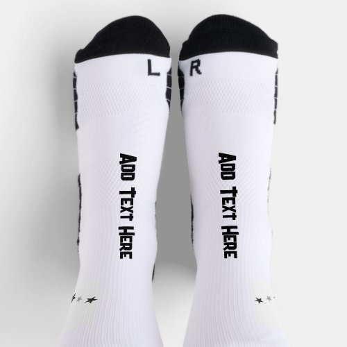 Add Text Here Printed Soft Stretchy Premium Crew Socks