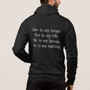 Add text i love my gf modern trendy men black      hoodie