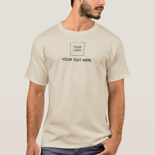 Add Text Image Company Logo Mens Modern T_Shirt