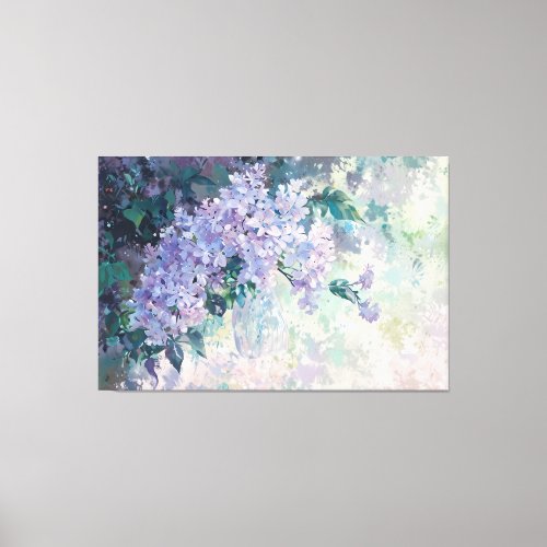  Add TEXT Lilac TV2 Stretched Canvas Print
