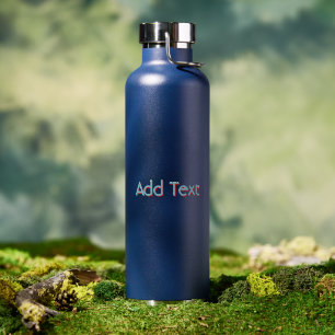 Add Text Luxury Inspired Thor Navy Color Drinkware Water Bottle