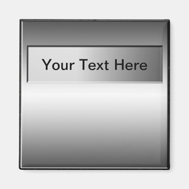 Add Text Metal Plate Look Magnet (Front)