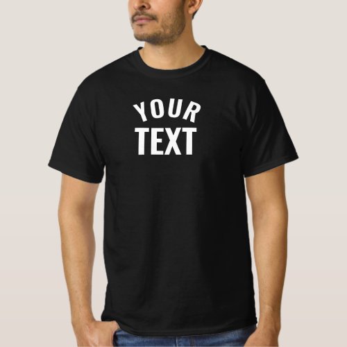 Add Text Modern Elegant Template Mens Black Value T_Shirt