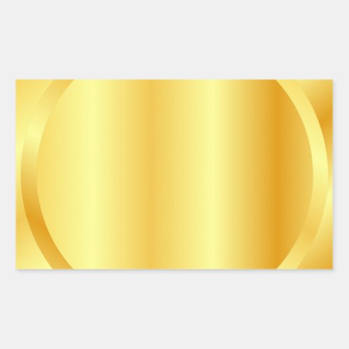 Add Text Monogram Elegant Metallic Gold Look Rectangular Sticker