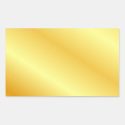 Add Text Monogram Elegant Metallic Look Faux Gold Rectangular Sticker
