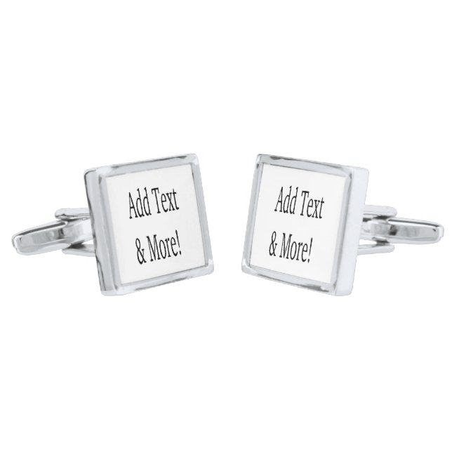 Add Text & More! Customize Your Own Personalized Cufflinks (Angled)